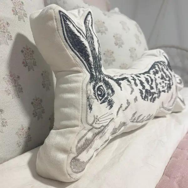 Leaping Easter Bunny Pillow by Decor Steals
