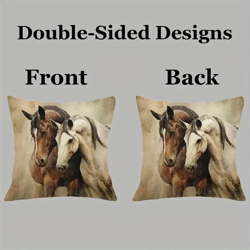 Pillow Cover - Decorative Brown White 45x45cm by House Of Avana