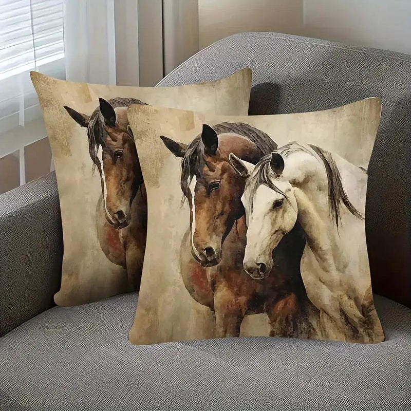 Pillow Cover - Decorative Brown White 45x45cm by House Of Avana