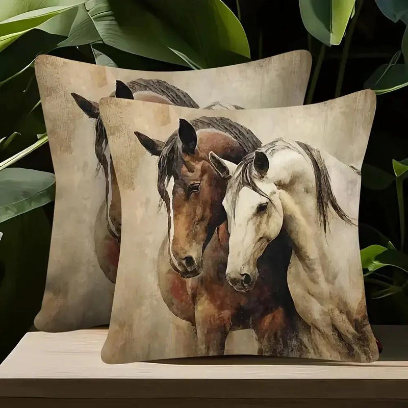 Pillow Cover - Decorative Brown White 45x45cm by House Of Avana