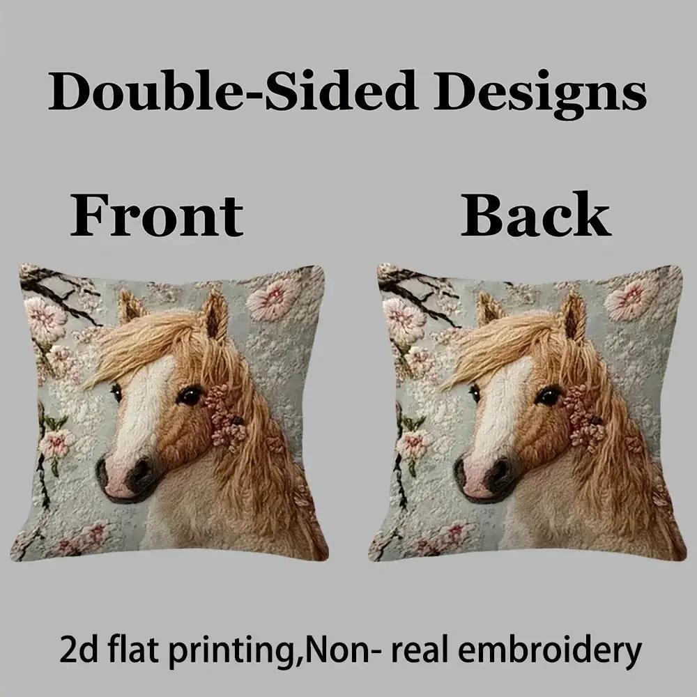 Pillow Cover - Dutch Horse Polyester 45cm by House Of Avana