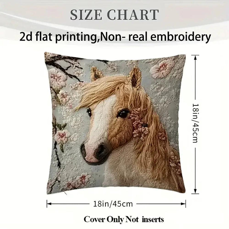 Pillow Cover - Dutch Horse Polyester 45cm by House Of Avana