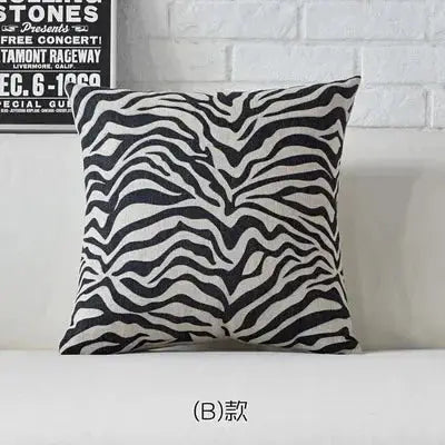 Pillow Cover - Geometric Black White by House Of Avana