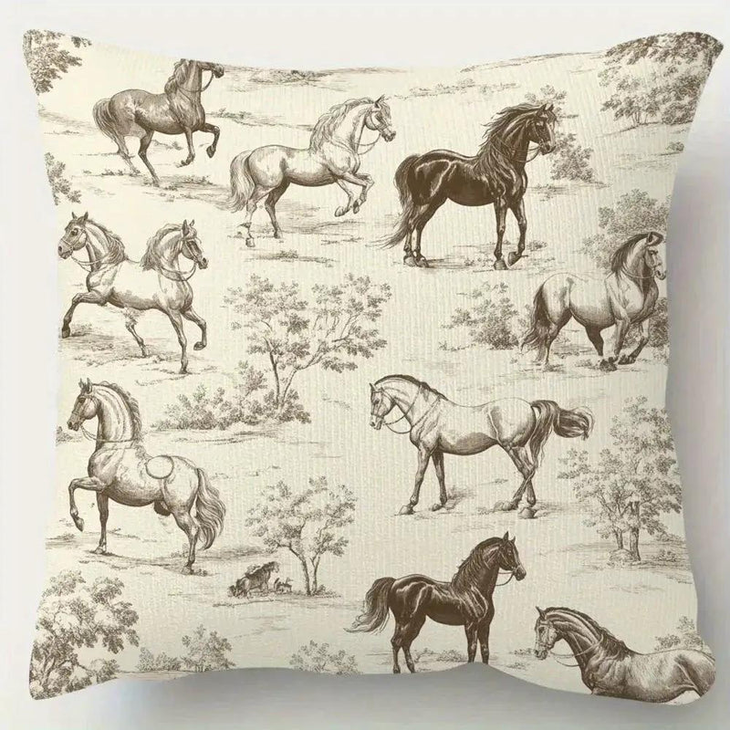Pillow Cover - Vintage Toile Pattern Cotton 45x45cm by House Of Avana