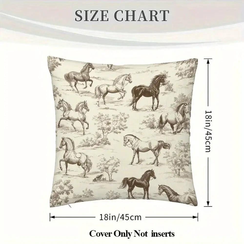 Pillow Cover - Vintage Toile Pattern Cotton 45x45cm by House Of Avana