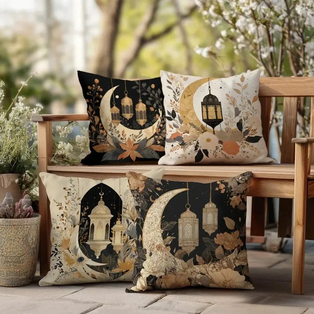 Pillow Covers - Crescent Printed Polyester 44.98cm by House Of Avana