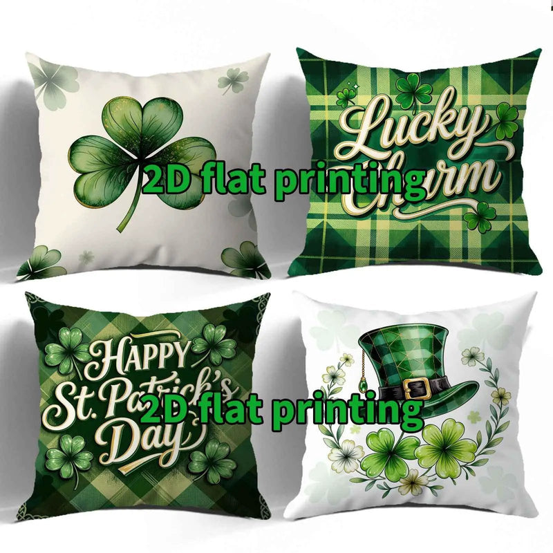 Pillow Covers - Festive Green White 4pcs by House Of Avana