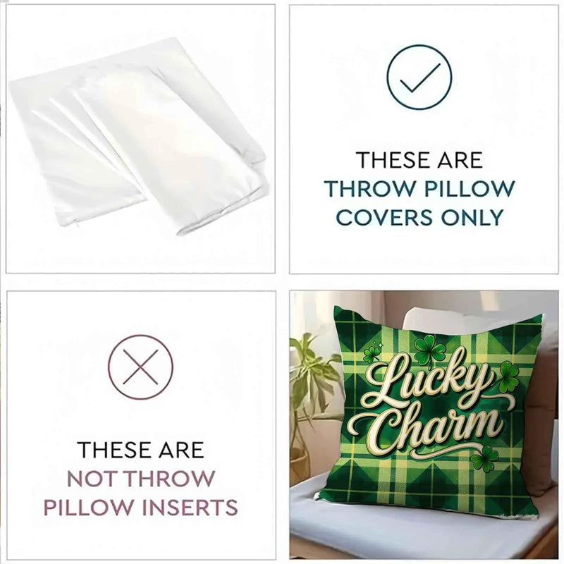 Pillow Covers - Festive Green White 4pcs by House Of Avana