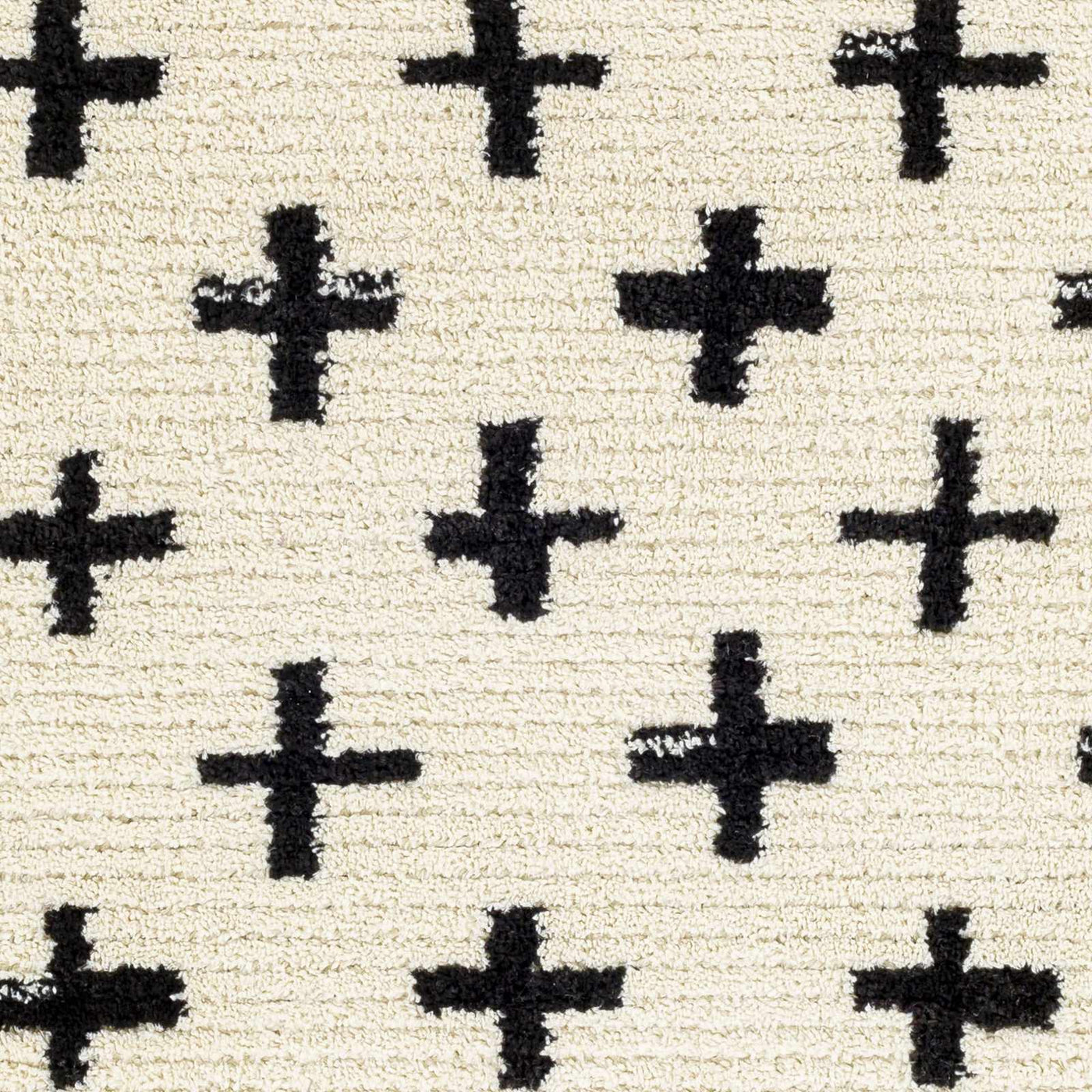 Anda Black on White Moroccan Plush Rug - Clearance by Boutique Rugs