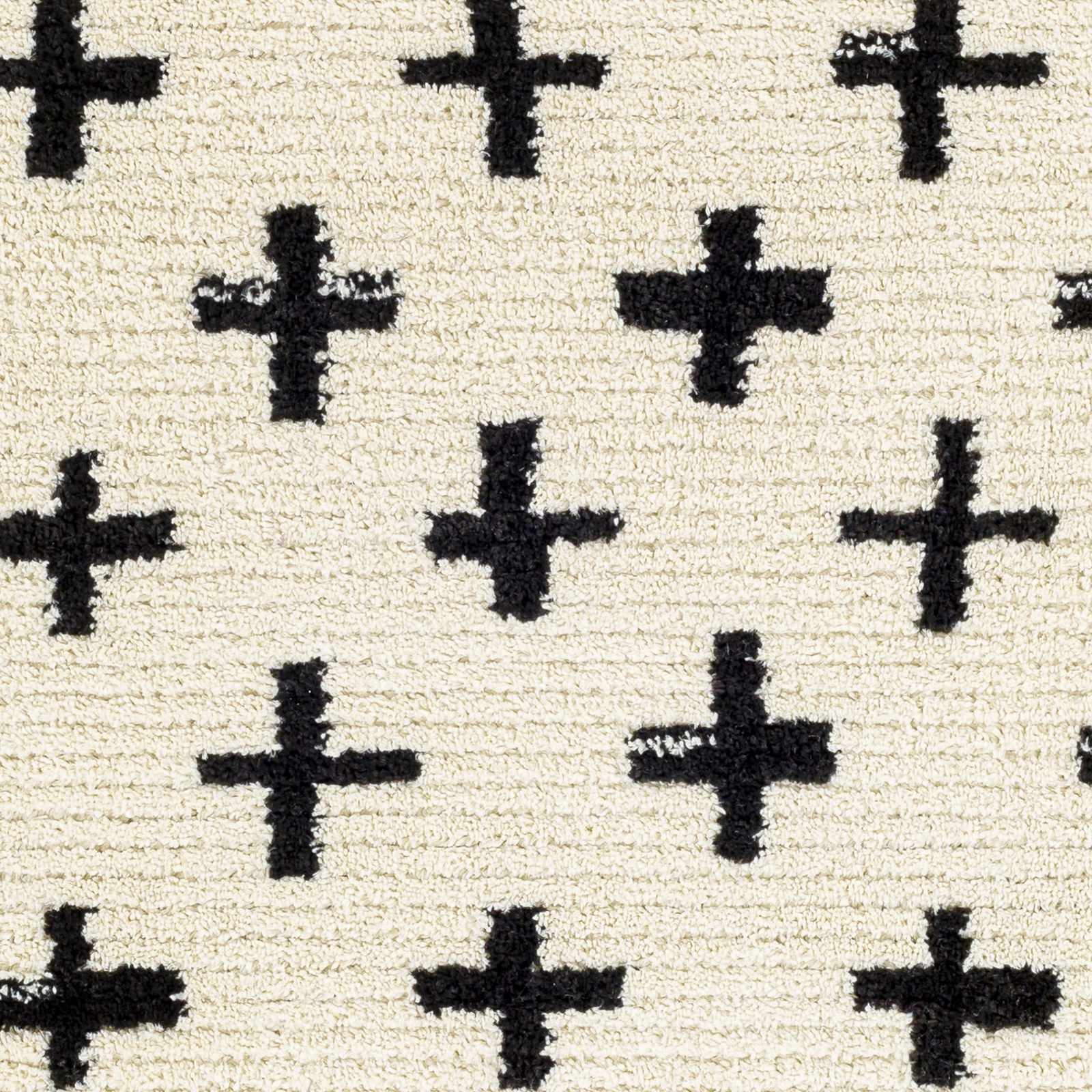 Anda Black on White Moroccan Plush Rug - Clearance by Boutique Rugs