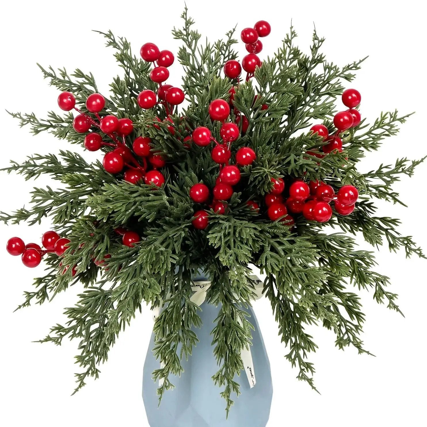 Pine Branches with Red Berries for Christmas Decor by House Of Avana