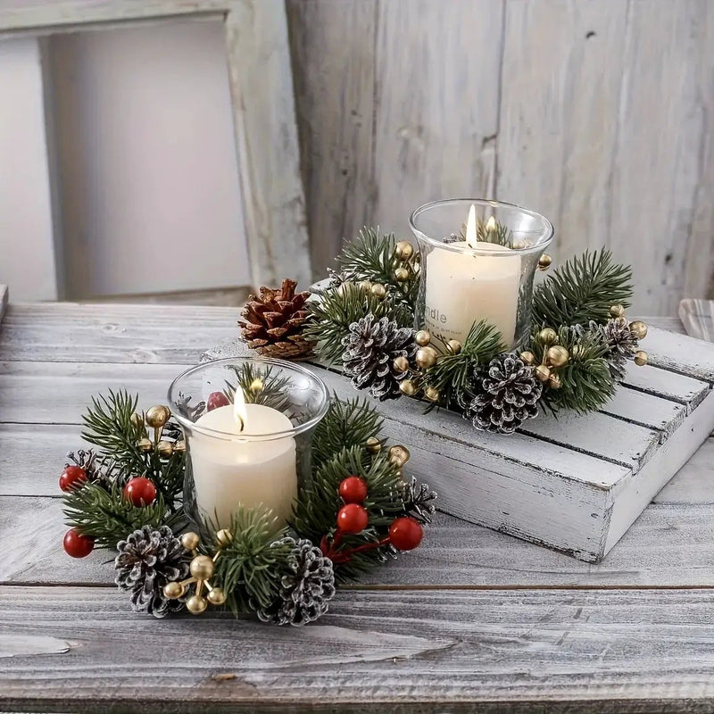 Pine Cone Christmas Wreath with Festive Holiday Design by House Of Avana