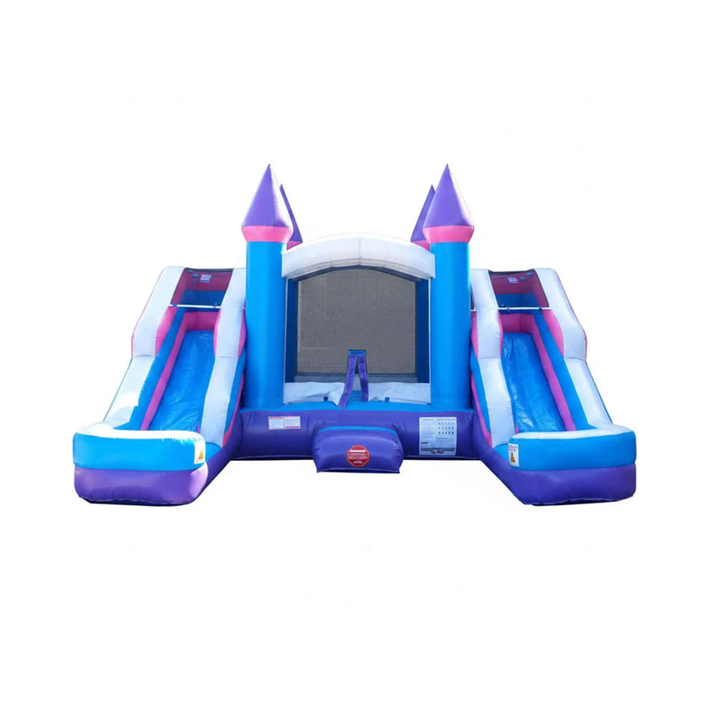 16FT Pink Castle Bounce House Combo With Double Water Slide (SAK84027) by SAKSBY WHOLESALE