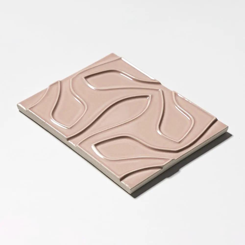 Pink Glossy Ceramic Accent Tiles 6x8 closeup 2