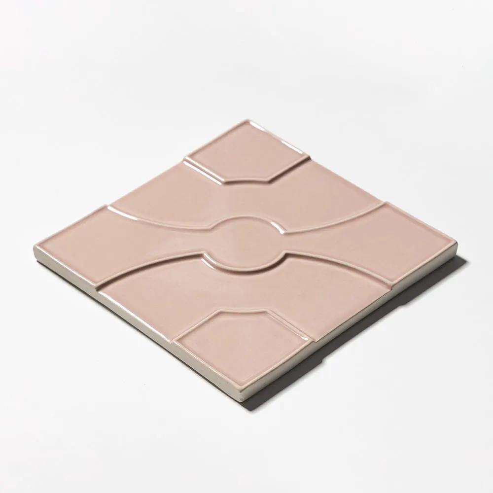Pink Glossy Ceramic Accent Tiles 8x8 room scene 2