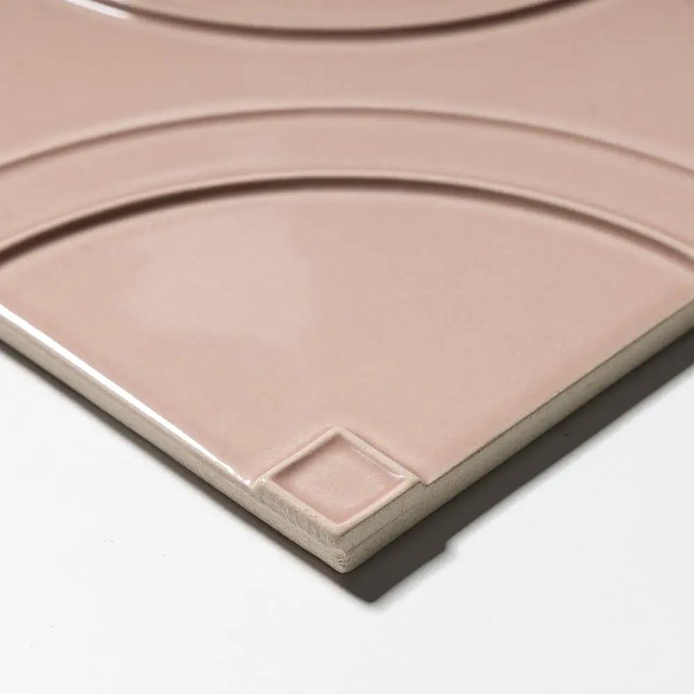 Pink Glossy Ceramic Accent Tiles 8x8 room scene 3