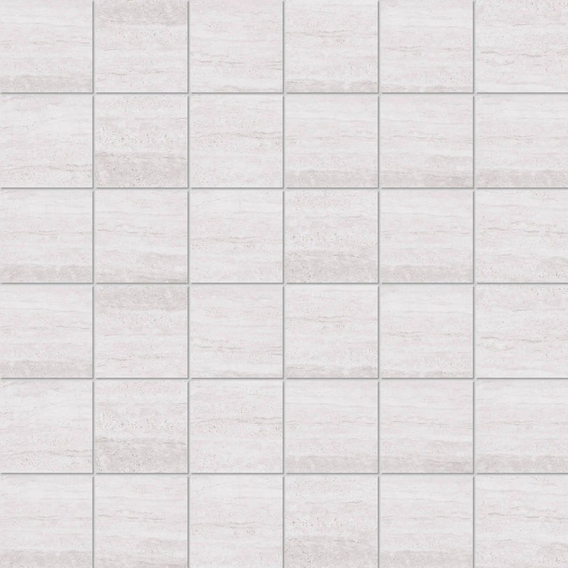 Pisa Silver Mosaic A Travertine Look Porcelain Mosaics 12x12 by landmarkceramics