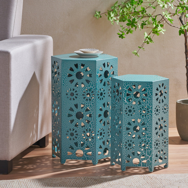 Eliana Side Table with Durable Iron Construction - Outdoor, photo 5 of 10