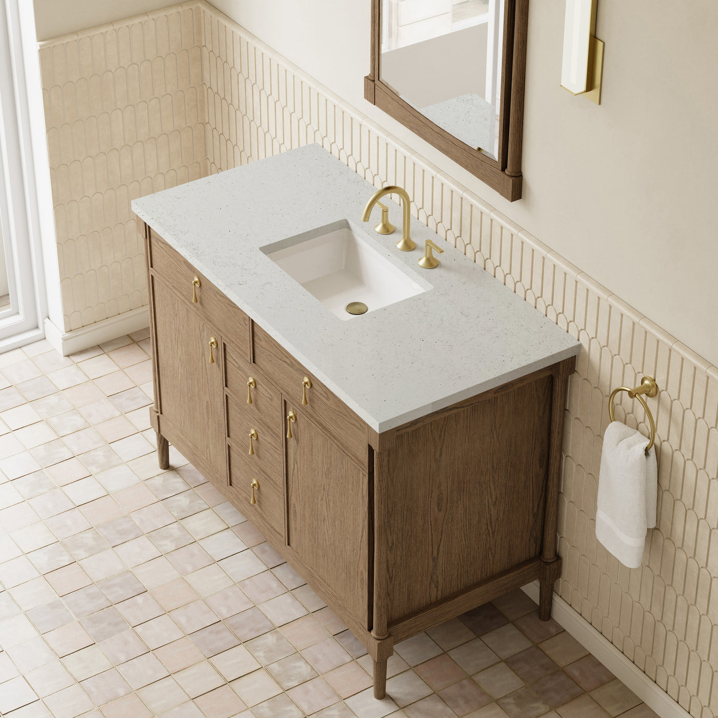 James Martin Kinnsden 48" Single Bathroom Vanity, Weathered Oak by James Martin