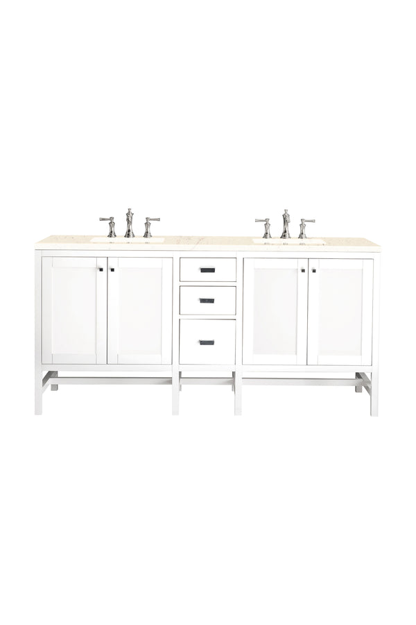 James Martin Addison 72" Double Bathroom Vanity, Glossy White