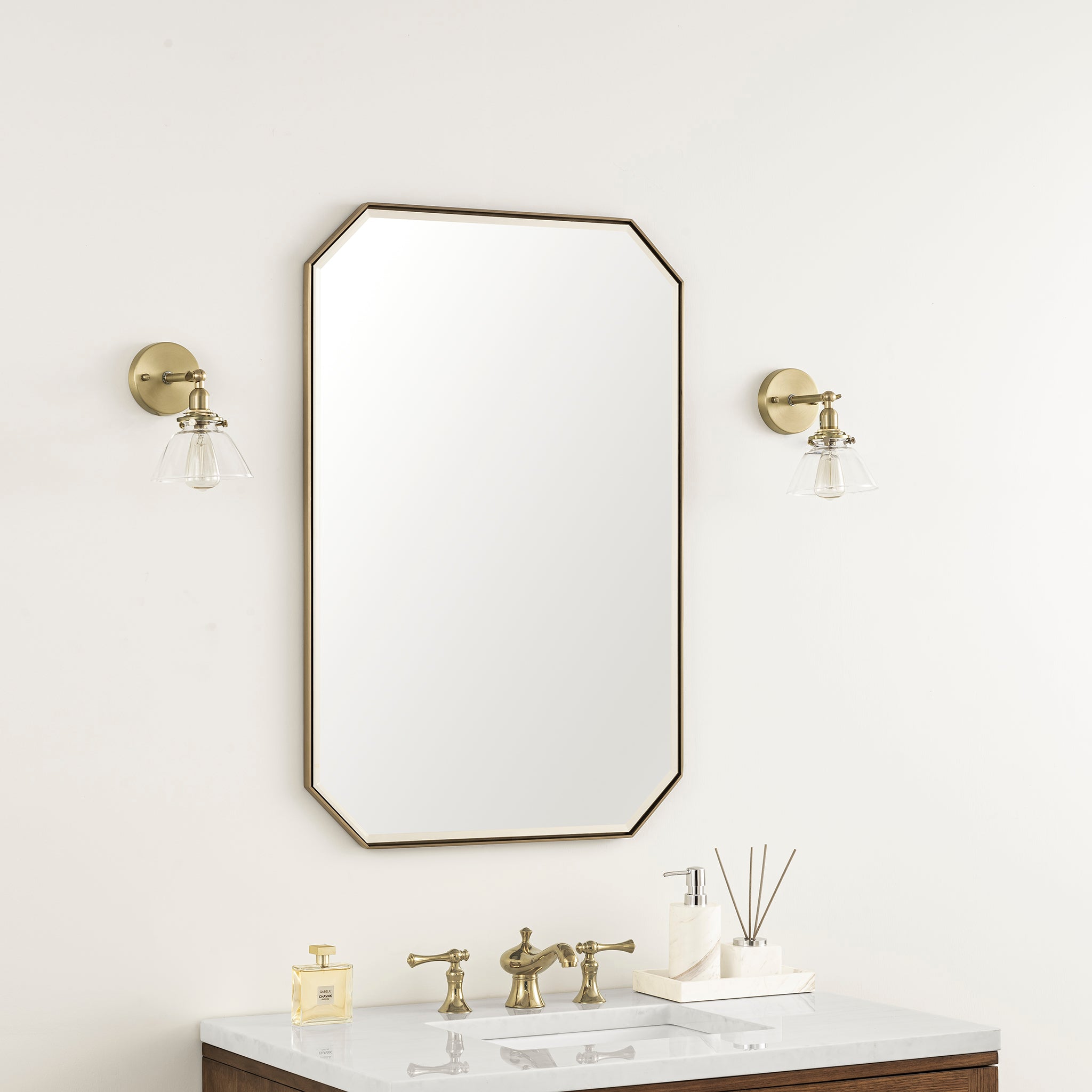 James Martin Rohe 24" Mirror, Champagne Brass by James Martin
