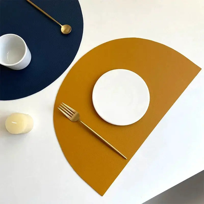 Placemat - Waterproof PU Leather Semicircle by House Of Avana