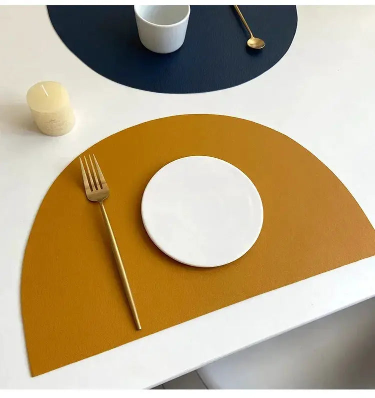 Placemat - Waterproof PU Leather Semicircle by House Of Avana