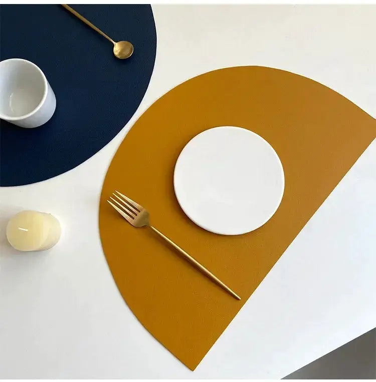 Placemat - Waterproof PU Leather Semicircle by House Of Avana