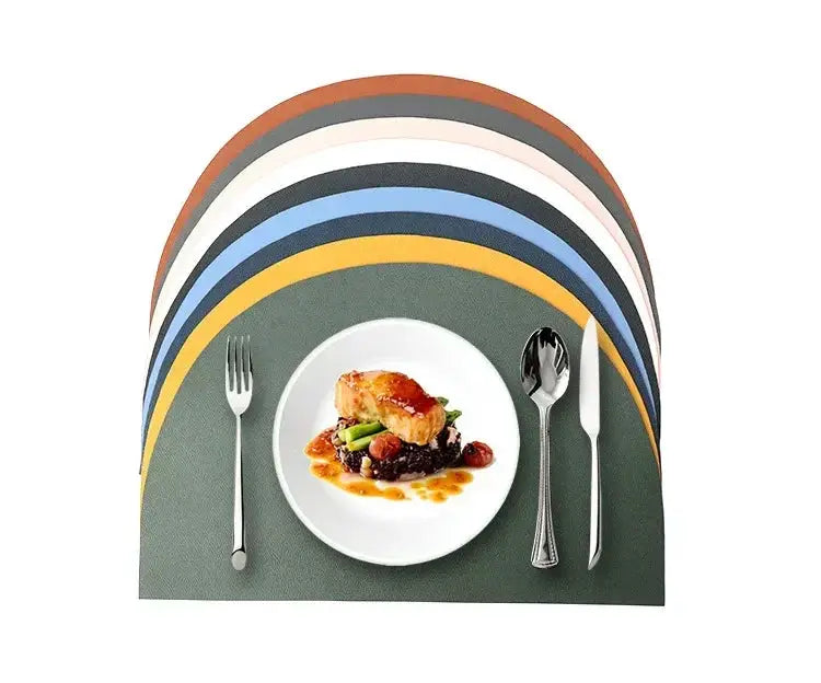 Placemat - Waterproof PU Leather Semicircle by House Of Avana