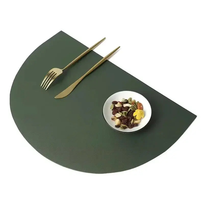 Placemat - Waterproof PU Leather Semicircle by House Of Avana