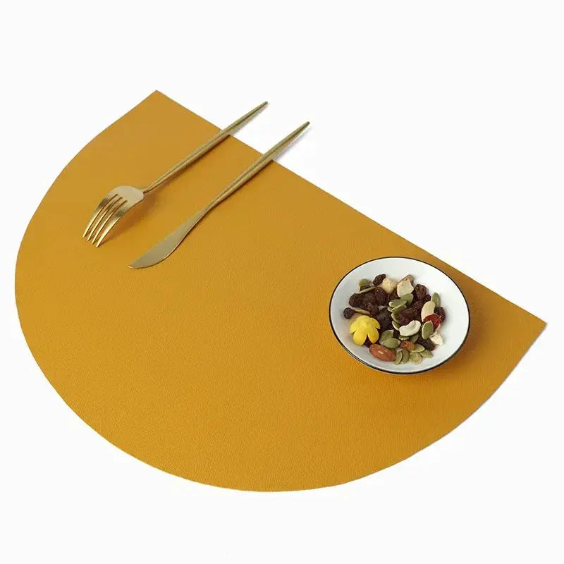 Placemat - Waterproof PU Leather Semicircle by House Of Avana