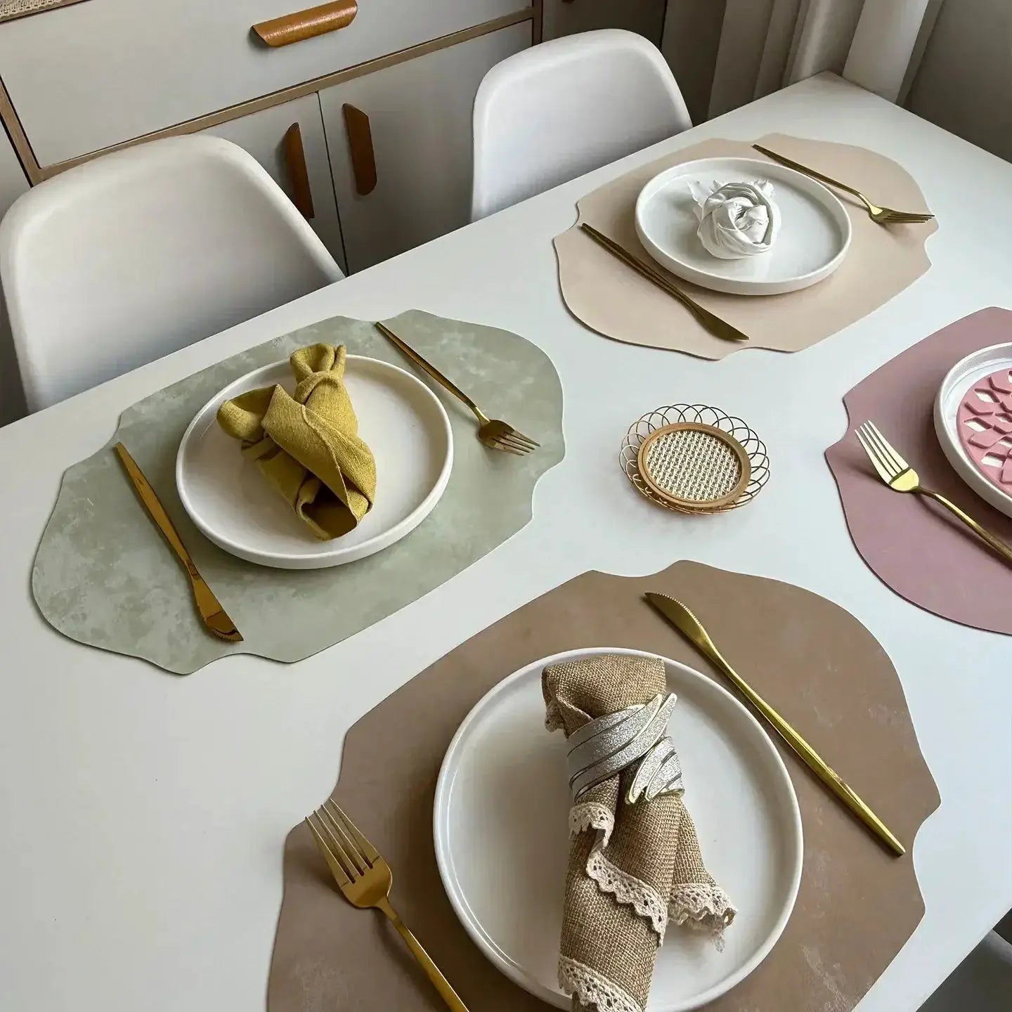 Placemats - Double-sided PU Leather Oval by House Of Avana