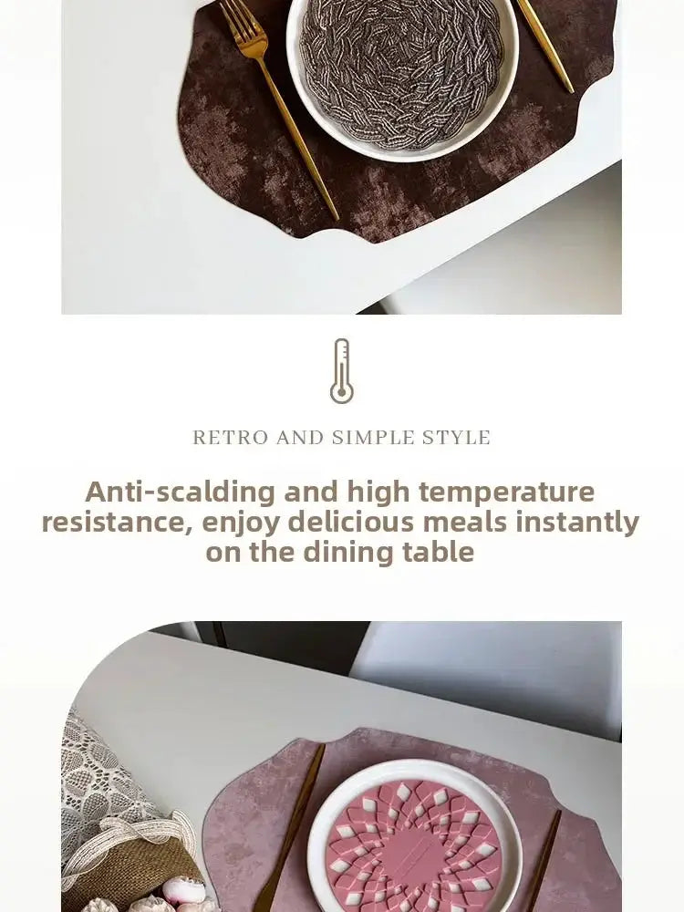 Placemats - Double-sided PU Leather Oval by House Of Avana