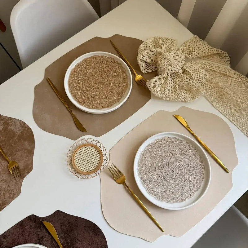 Placemats - Double-sided PU Leather Oval by House Of Avana