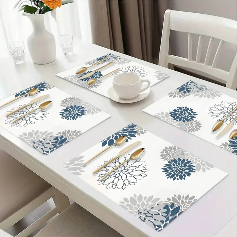Placemats - Floral Linen 12x18 Inch by House Of Avana