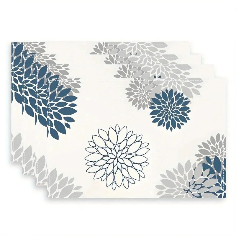 Placemats - Floral Linen 12x18 Inch by House Of Avana