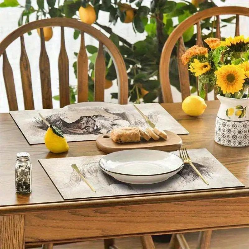 Placemats - Horse Art Cotton 12x18-inch by House Of Avana