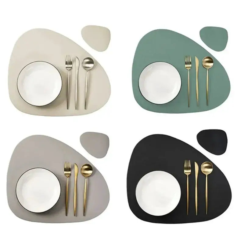 Placemats - Oil-Proof PU Leather Cream Set by House Of Avana