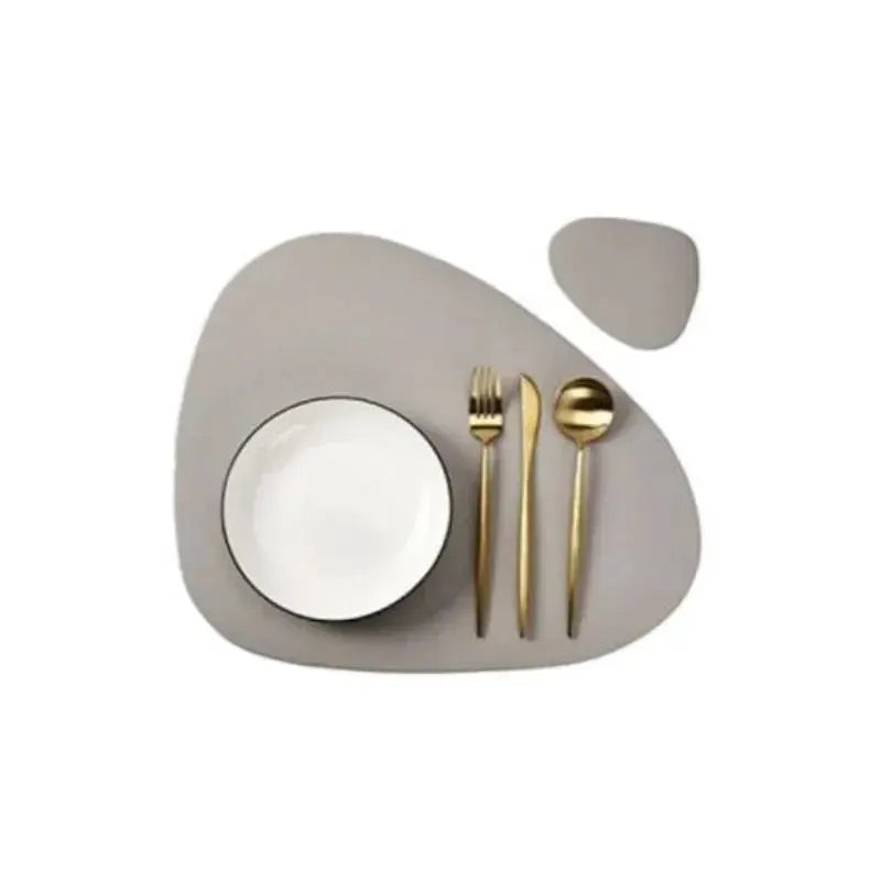 Placemats - Oil-Proof PU Leather Cream Set by House Of Avana