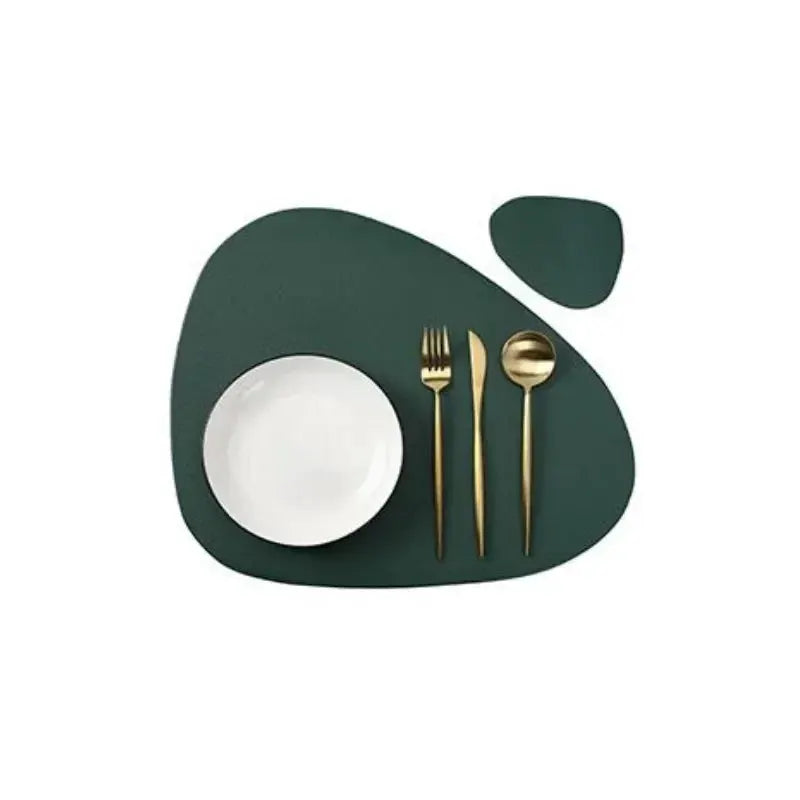 Placemats - Oil-Proof PU Leather Cream Set by House Of Avana