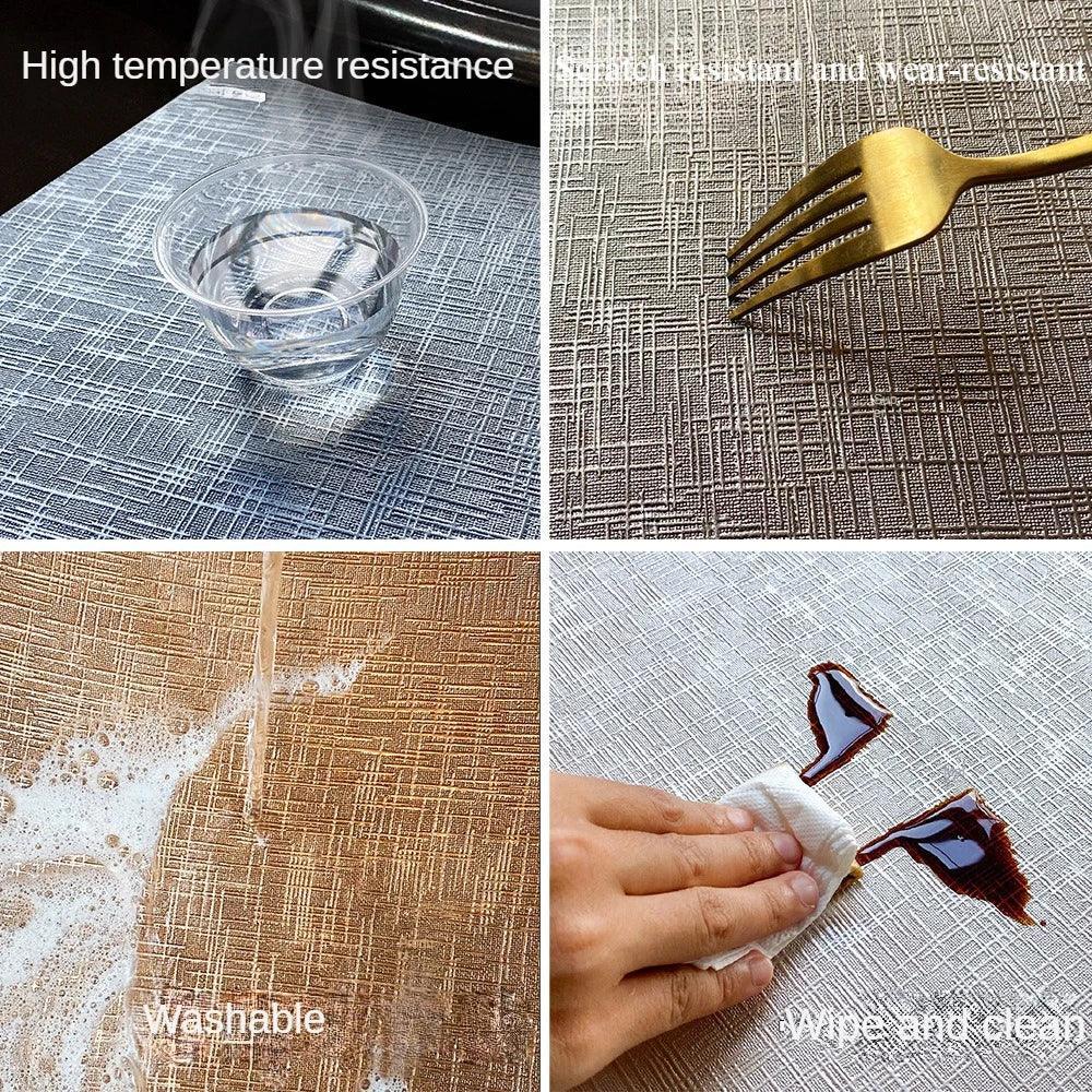 Placemats - Waterproof Metal PVC Non Slip by House Of Avana