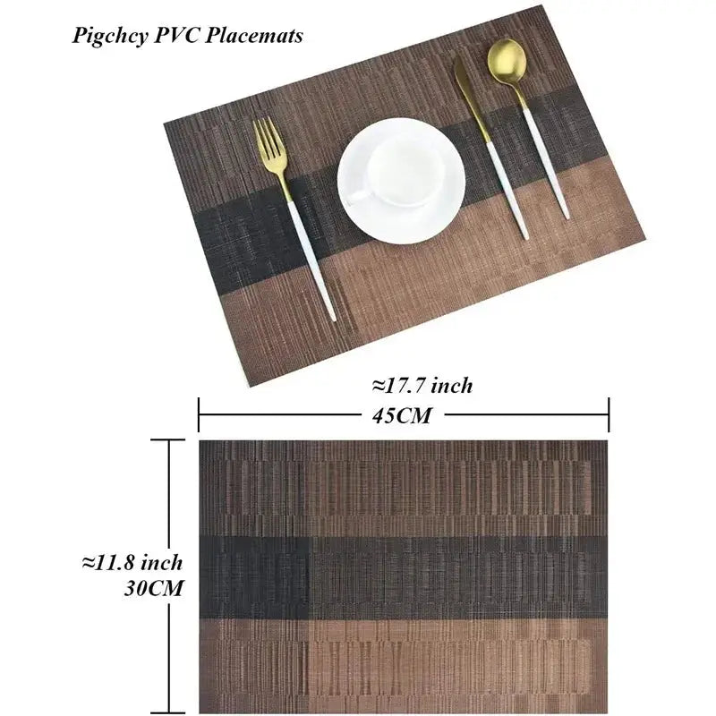 Placemats - Weave Stripe PVC by House Of Avana
