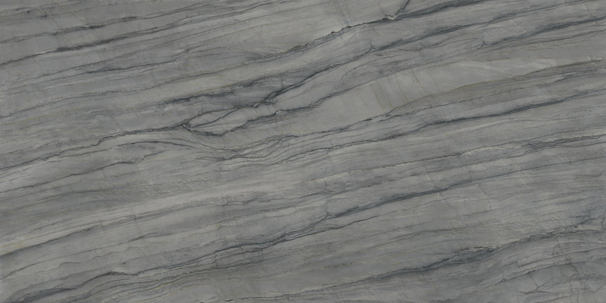 Plane 2.0 Grey Storm Polished Marble Look Porcelain Slab 60x120 6mm close up