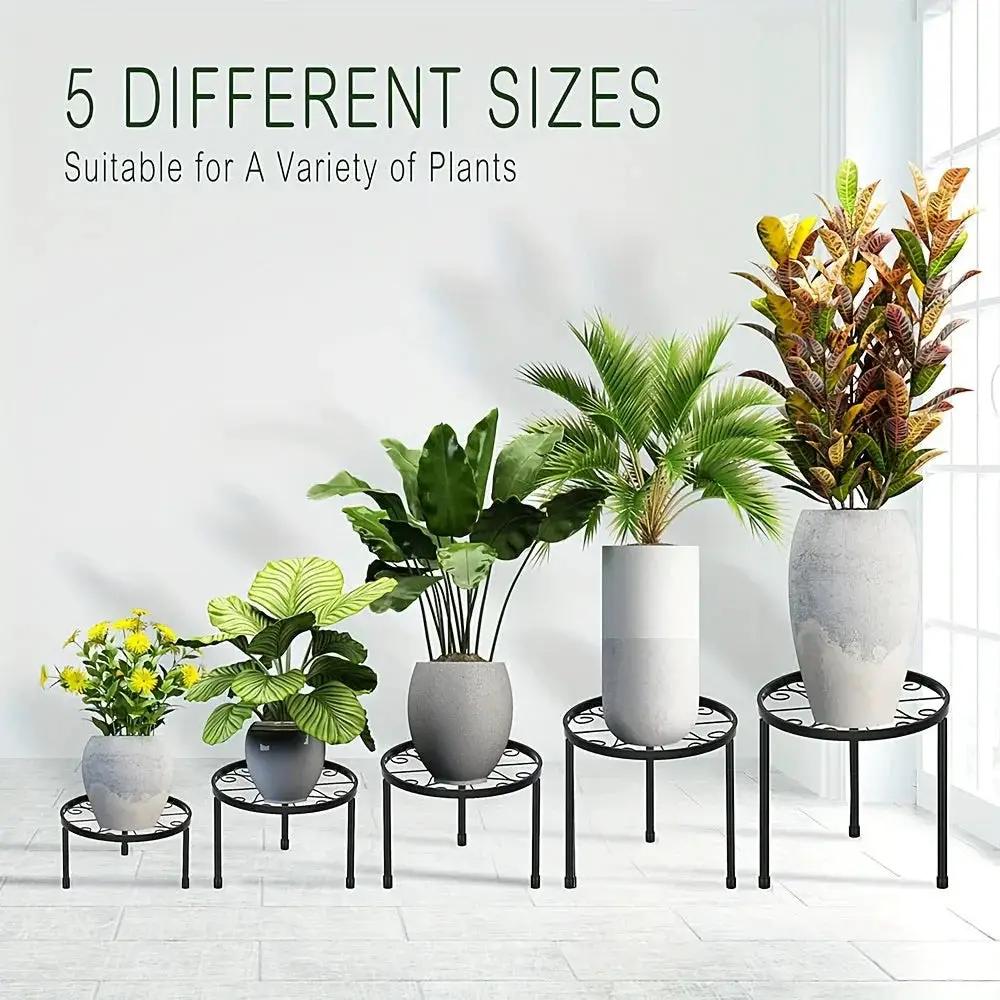 Plant Stands - Rustproof Black Metal 5pcs by House Of Avana