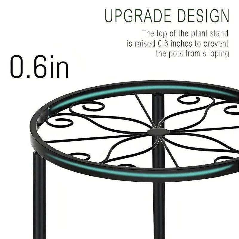Plant Stands - Rustproof Black Metal 5pcs by House Of Avana