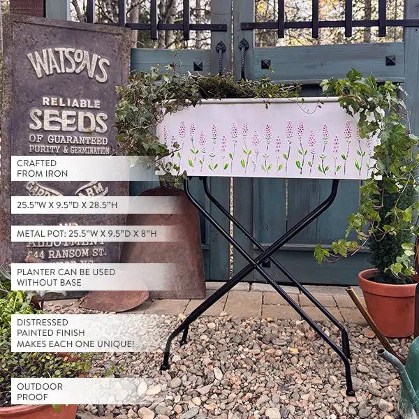 Outdoor Floral Oval Metal Plant Stand by Decor Steals