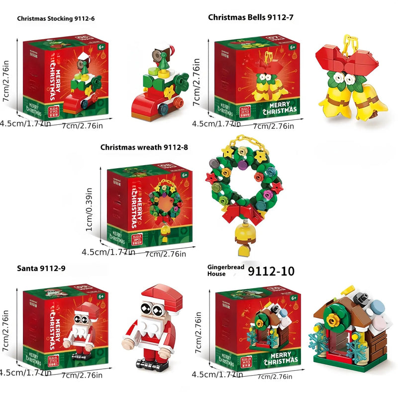 Plastic Christmas Building Blocks Set, 10-in-1 Mini Models with 352pcs by House Of Avana