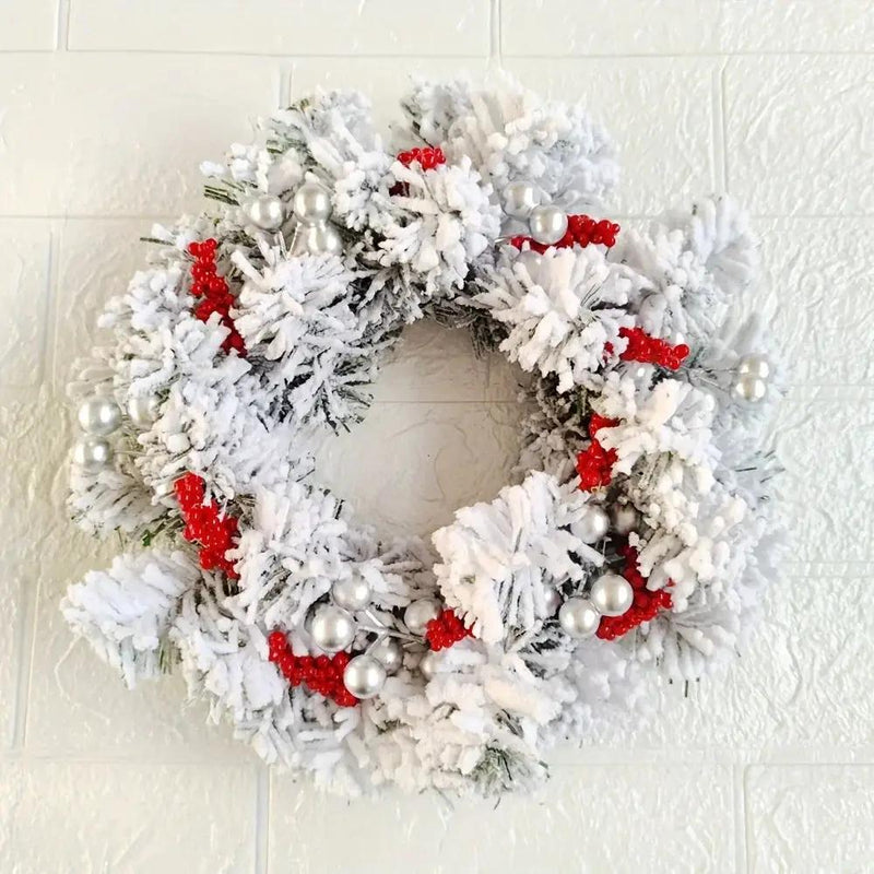 Plastic Christmas Wreath Candle Holder with Holly and Berries by House Of Avana