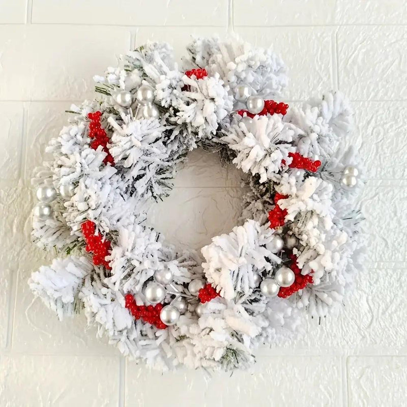 Plastic Christmas Wreath Candle Holder with Holly and Berries by House Of Avana