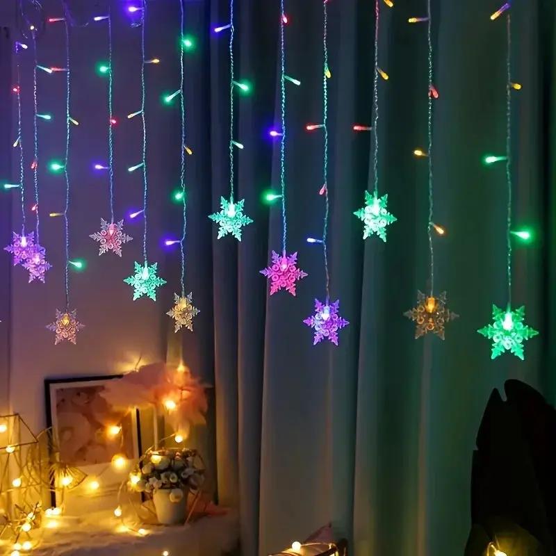 LED USB Snowflake String Lights for Indoor Outdoor Christmas Decor by House Of Avana